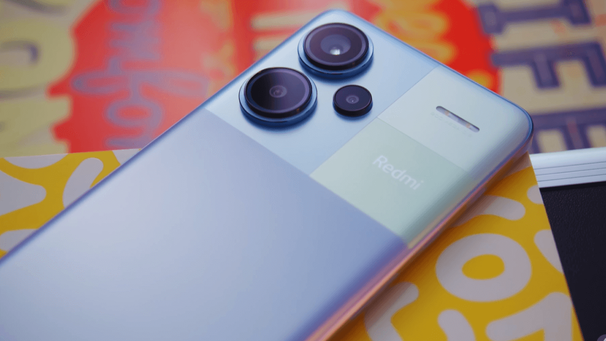 Back side of Redmi Note 13 Pro+ 5G – an affordable smartphone from Xiaomi, considered one of the best Redmi smartphones for students.