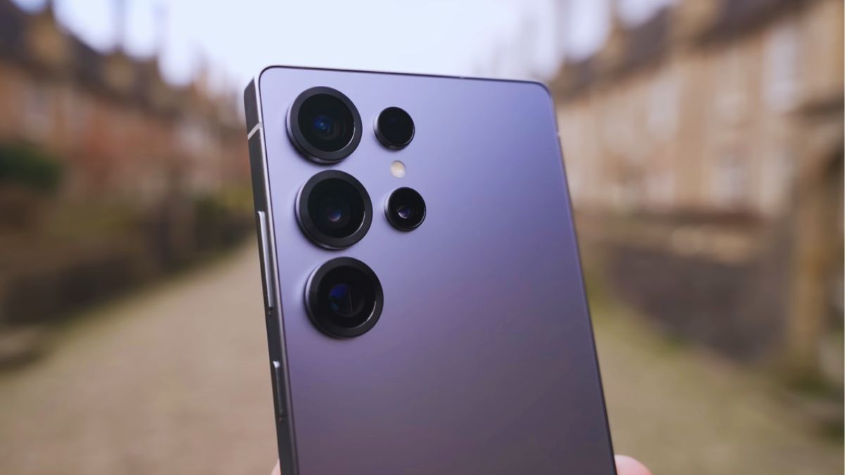 Samsung Galaxy S25 Ultra showing advanced camera setup and sleek design