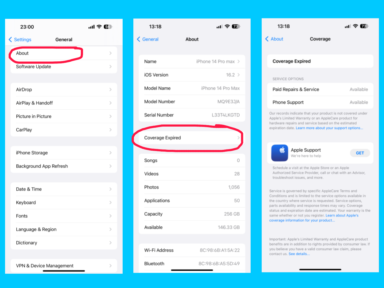 iPhone 14 Pro Max General Settings