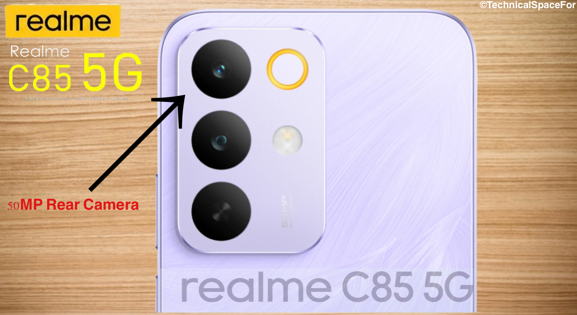 Realme C85 Pro 50MP rear camera highlighting detailed photography, portrait shots, night photography and everyday camera performance.