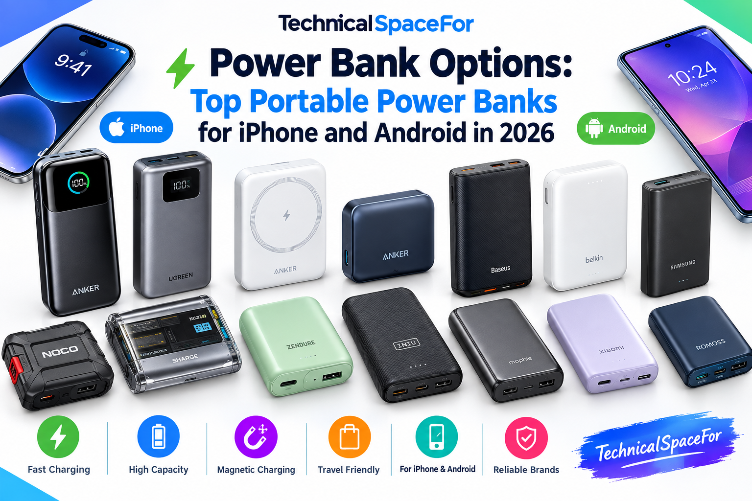 Top portable power banks for iPhone and Android in 2026