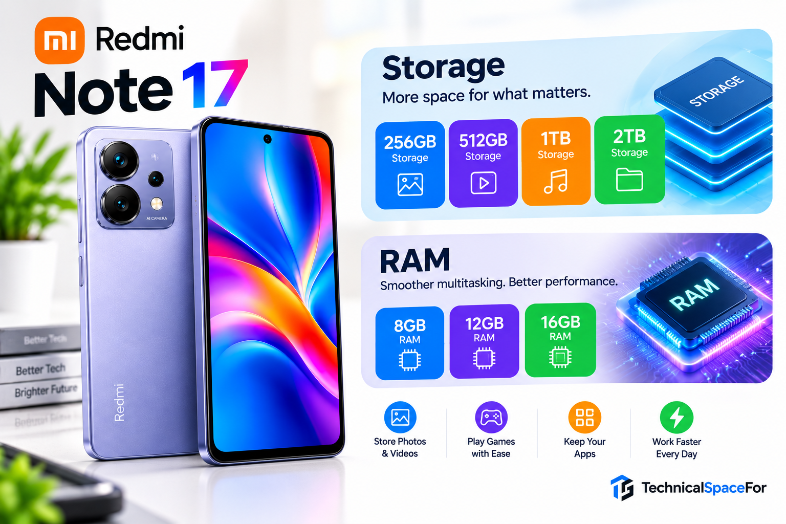 Redmi Note 17 storage and RAM options