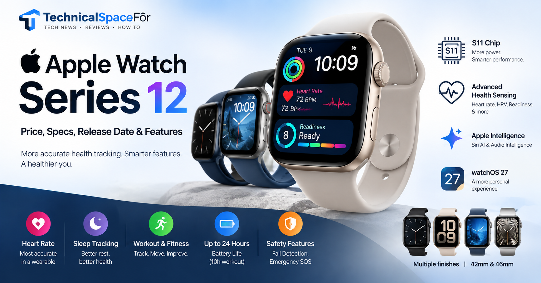 Apple Watch Series 12 with S11 chip and advanced health sensing features