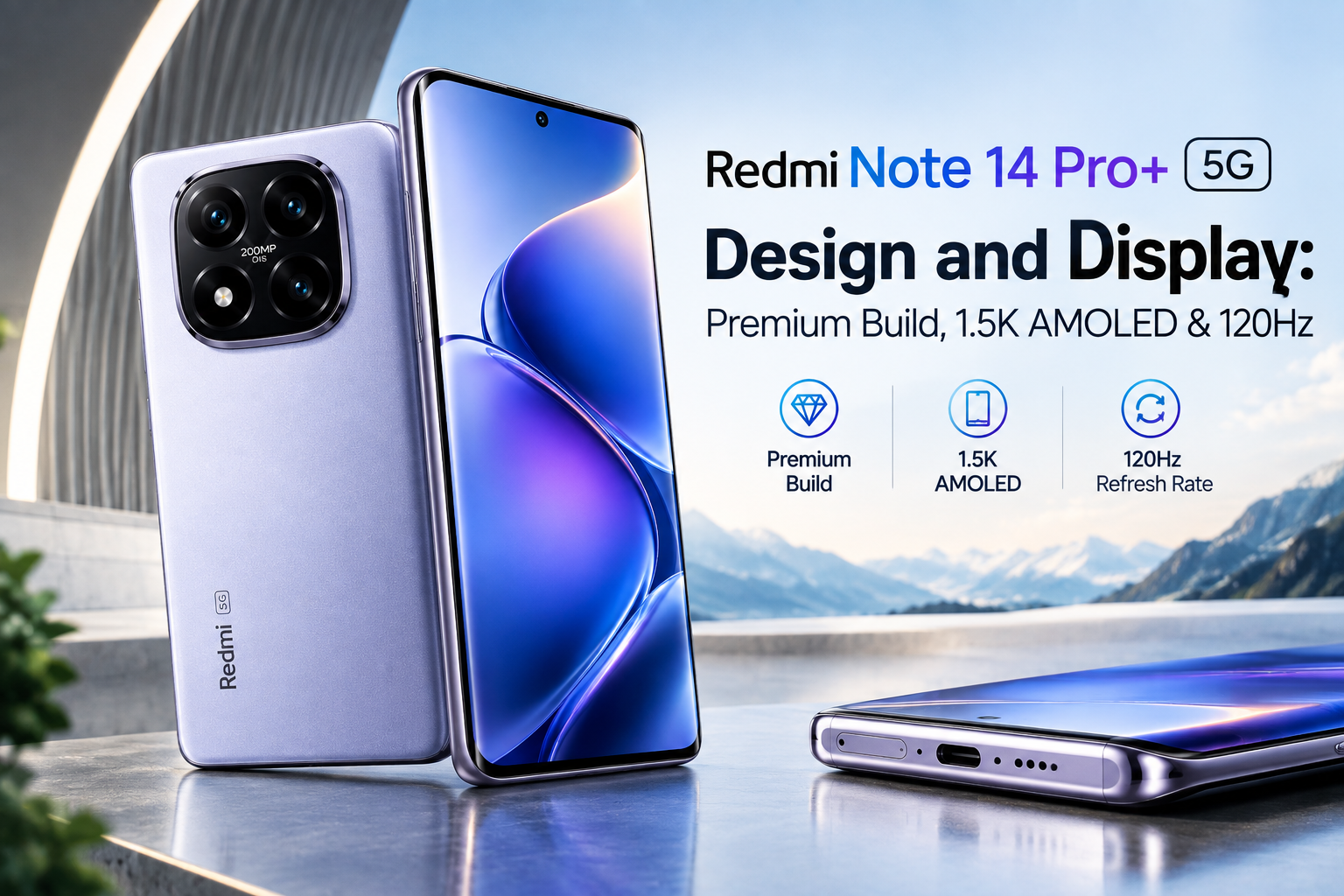 Redmi Note 14 Pro+ 5G with premium design and 1.5K AMOLED 120Hz display